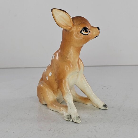 Vintage Lefton Deer Fawn Sitting Figurine H7192 - Picture 4 of 8